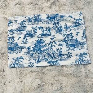 Edikted Blue and White Printed Tube Top